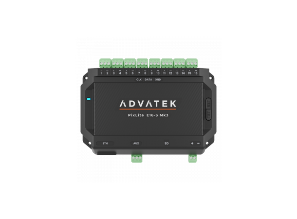 ADVATEK PixLite® E16-S Mk3 Pixel Control 16 x Out, 96 Univers, ArtNet/sACN