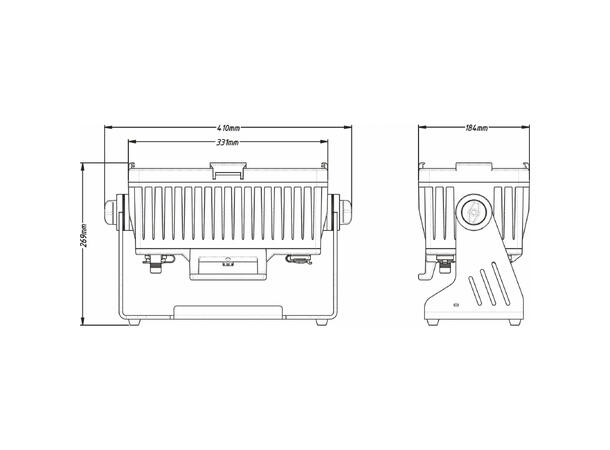 BRITEQ BTI-AKKUCHROMA LED Projector 18 x 10W RGBL LED, Batteridrift, IP65