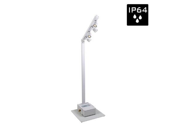 BRITEQ BTI-AKKUPOLE Utebelysning, IP64 4 x 5W WW LED, 3200K, Batteridrift, Hvit
