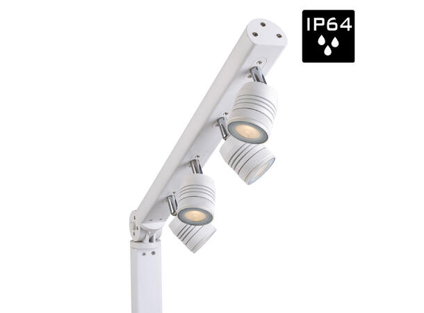 BRITEQ BTI-AKKUPOLE Utebelysning, IP64 4 x 5W WW LED, 3200K, Batteridrift, Hvit