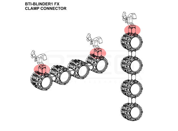BRITEQ BTI-Blinder1 Clamp connector Passer BTI-Blinder1 FX