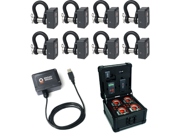 BROADWEIGH 3.25t Loadcell 8-pack 8 x cells w/Base station + case, 2,4Ghz