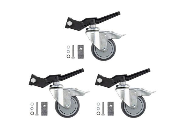 MANFROTTO Avenger Braked Wheel Set of 3 Fits 20mmx20mm & 25mmx25mm Blk