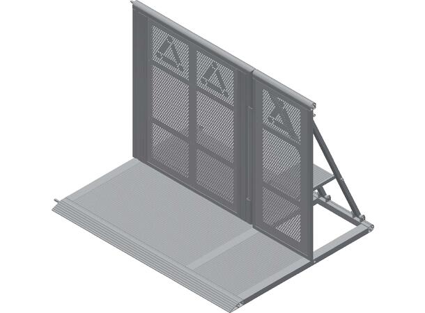 PROLYTE BAR-30 Barrikademodul Nødutgang 100cm dør, 150cm tot,Sort M/Prolyte Logo