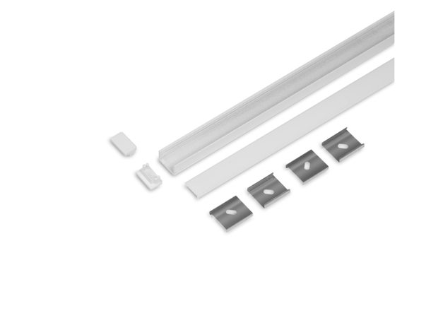 TOPMET Aluprofil UNI14 17.6x10mm Hvit 2m, C3 Click Opal diffusor