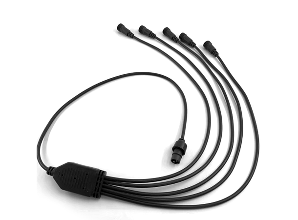 BEKAFUN Splitterkabel Pro 1 inn 5 ut, IP65, Sort 