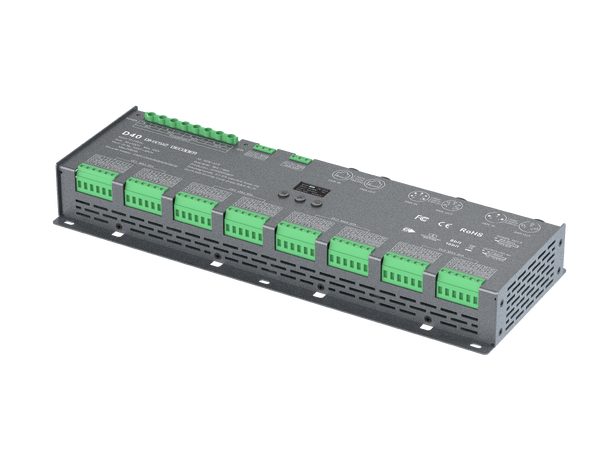 LTECH D40 DMX Decoder 40 kanaler 40 x 3A. Maks 2880W, 12-24VDC inn