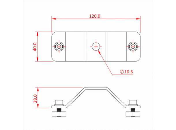 DOUGHTY Rail 25mm Top Hat Sort 