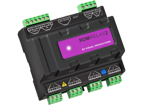 VISUAL PRODUCTIONS RDM Relay2 (Term) DIN Rail DMX/RDM 4 x Rele 16A 