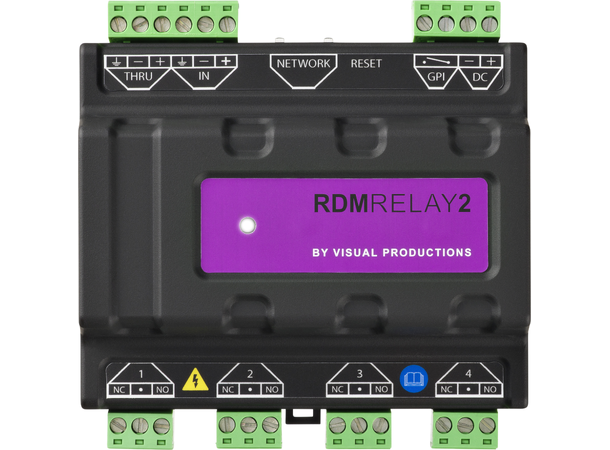 VISUAL PRODUCTIONS RDM Relay2 (Term) DIN Rail DMX/RDM 4 x Rele 16A 