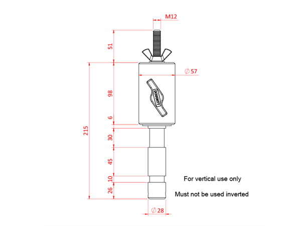 DOUGHTY Roller Race TV Spigot 28mm, M12