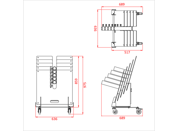 DOUGHTY Tank trap floor stand Fits 5 x T54250 or 5 x T54255, Sort
