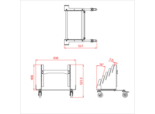 DOUGHTY Tank trap trolley Fits 5 x T54250 or 5 x T54255, Sort