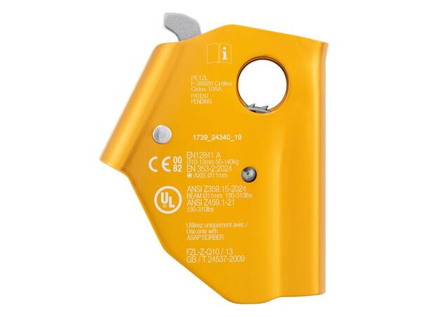 PETZL ASAP Løpebrems for tau Ikke låsbar, for 10-13mm tau 