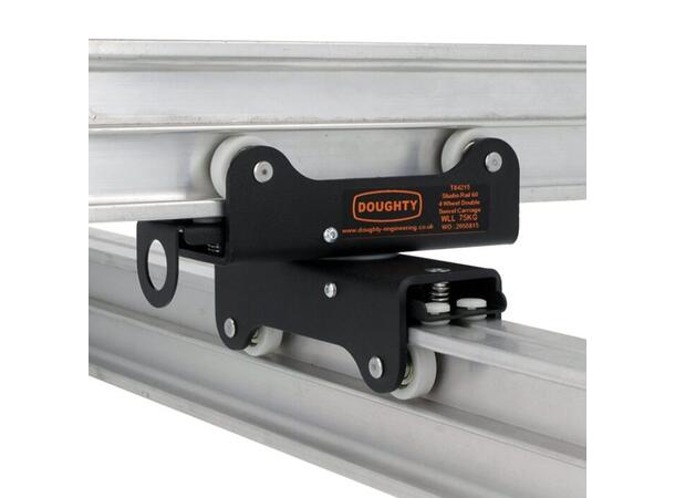 DOUGHTY T84215 Studio Rail 60-4 ELL 75kg, Double Swivel Braked, Sort 