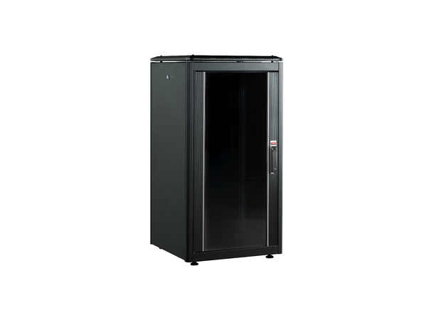 LANDE Rackskap Dynamic series 22U 600x600x1164, Black, 19", Perforert dør