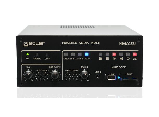 ECLER HMA120 Mikseforsterker 120W, 70/100V, 5ch, USB 