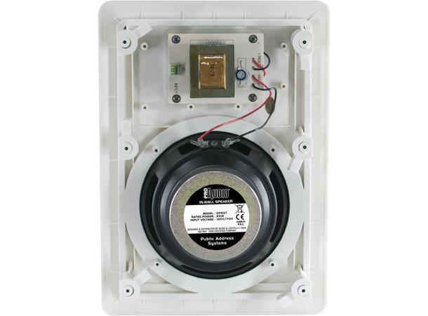 PROAUDIO DP66T Himlingshøyttaler 6,5" 2-veis. 30W/100V. Hvit