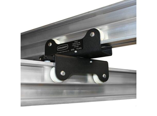 DOUGHTY T85217 Studio Rail 80 to 60 ELL 75kg, Double Swivel Car-Braked, Sort 