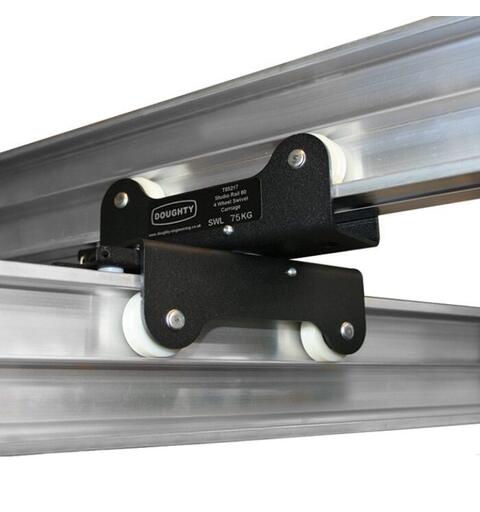 DOUGHTY T85217 Studio Rail 80 to 60 ELL 75kg, Double Swivel Car-Braked, Sort