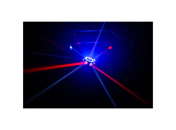 JB SYSTEMS UFO X4, 4 in 1 Multieffect LED, Laser, Strobe, 3pin DMX