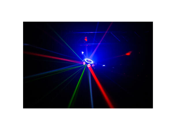 JB SYSTEMS UFO X4, 4 in 1 Multieffect LED, Laser, Strobe, 3pin DMX