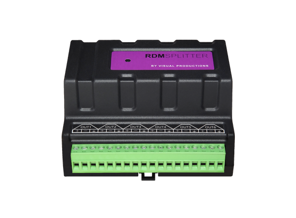 VISUAL PRODUCTIONS RDM Splitter,Demovare DIN Rail DMX/RDM splitter/booster, term. 