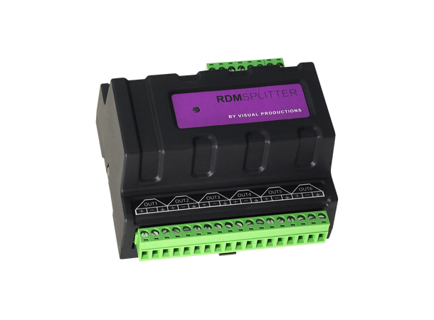 VISUAL PRODUCTIONS RDM Splitter,Demovare DIN Rail DMX/RDM splitter/booster, term. 