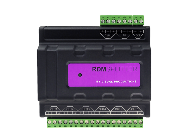 VISUAL PRODUCTIONS RDM Splitter,Demovare DIN Rail DMX/RDM splitter/booster, term. 