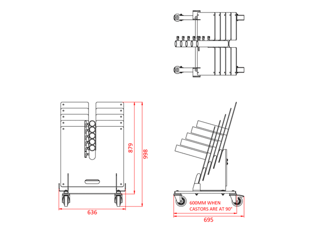 DOUGHTY Tank trap trolley Fits 5 x T54250 or 5 x T54255, Sort