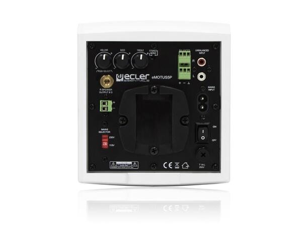 ECLER eMOTUS5PWH Aktivt Høyttalersett 5", 25W, 8ohm, Hvit 