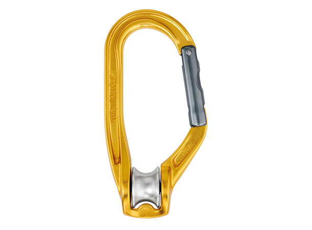 PETZL P74L Rollclip A Karabinkrok 20kN, Gul, aluminium, Non locking