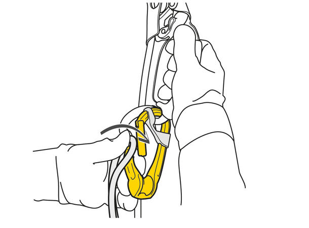 PETZL P74L Rollclip A Karabinkrok 20kN, Gul, aluminium, Non locking