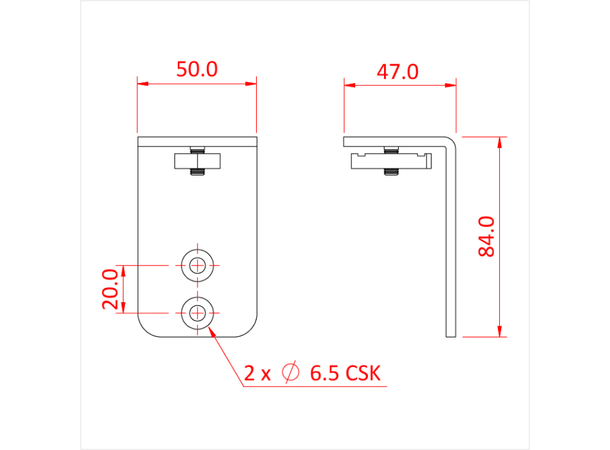 DOUGHTY Rail Wall Bracket Sort 