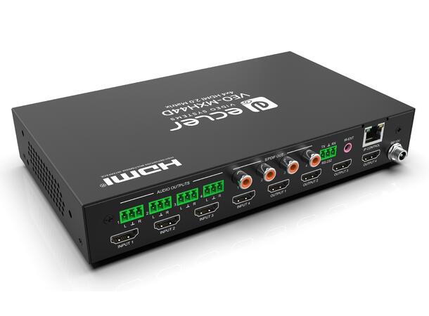ECLER VEO-MXH44D HDMI-matrise 4x4 HDMI matrix, 4K/60, audio de-embed 