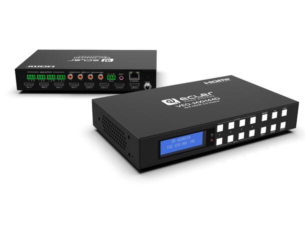 ECLER VEO-MXH44D HDMI-matrise 4x4 HDMI matrix, 4K/60, audio de-embed 