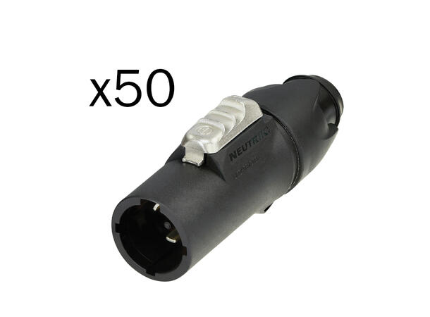 NEUTRIK NAC3M PowerCON TRUE1 han, 50-pk Sort, strøm ut