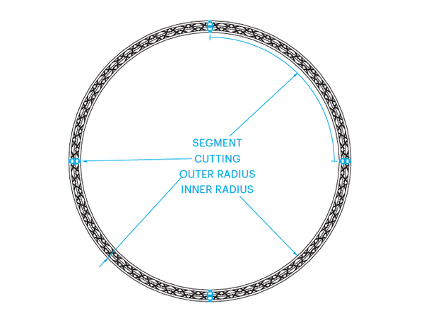 PROLYTE H30V-R250 Firkant sirkel Ø5M, 8 Segmenter, Sort, Ø48x3mm 