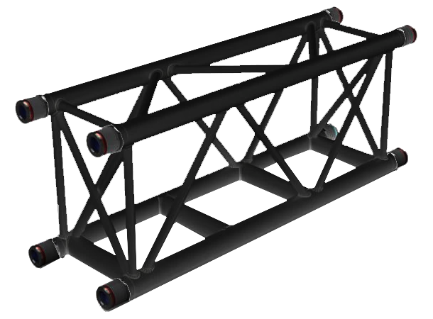 PROLYTE VER-H40R-050 Verto Rektantruss 50cm, Sort, Ø48x3mm, For Vertokobling 