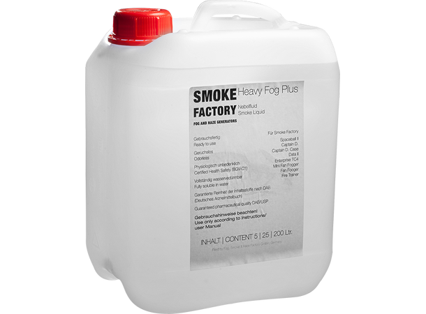 SMOKE FACTORY Heavy Fog PLUS Røykvæske 4 x 5 Liter, spes.væske for brannvesen e 