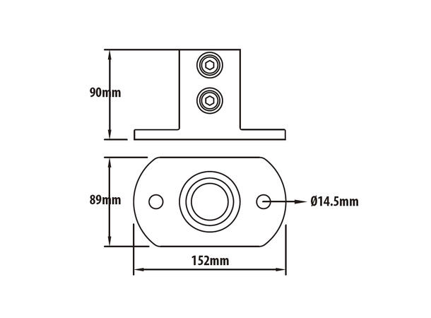 KUPO KPC-132 rail flange Ø48mmrørklemme.TUV