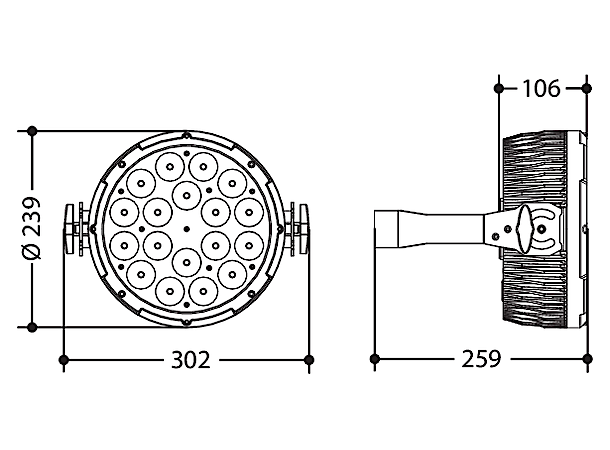 PROLIGHTS LUMIPAR18QPRO LED Par, B-vare B-vare 