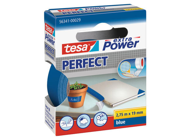 TESA 56341 Power Perfect 19mm x 2,75m, blå