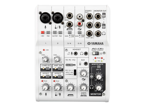 Yamaha AG06 mikser 2 mic/1 stereo line. USB interface