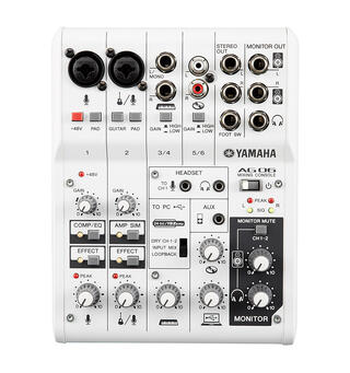 Yamaha AG06 mikser 2 mic/1 stereo line. USB interface, Hvit