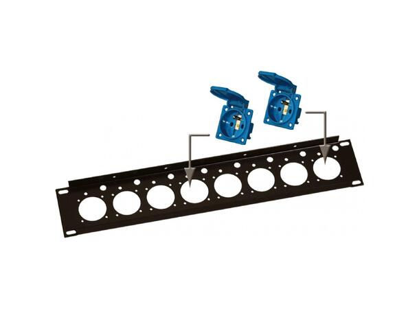 BRITEQ 2U Rackpanel for 8 x Schuko Sort