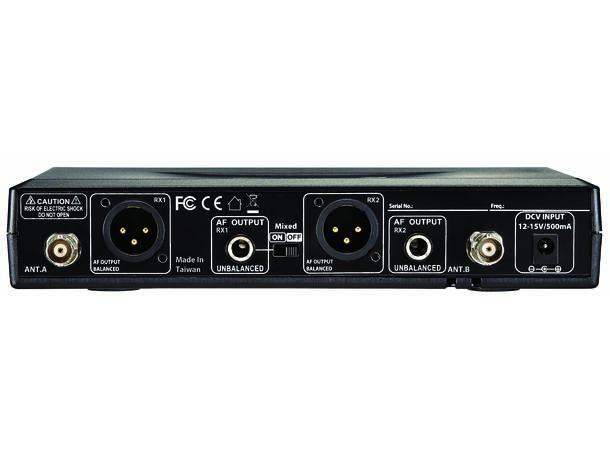 JTS RU-8012DB/CM-214ULF Trådløst system Dobbel mottager m/ 2x kardioid hodebøyle