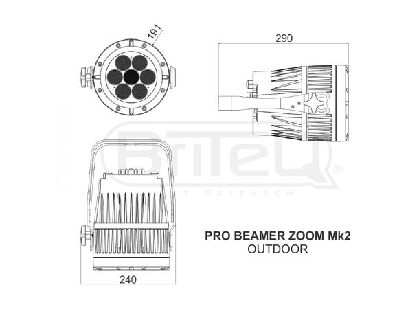 BRITEQ PRO BEAMER ZOOM 7x RGBW - 8-40° ZOOM (Seetronic IP)