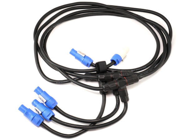 KAGU TPT4 Powercon link kabel 1 inn, 4 ut