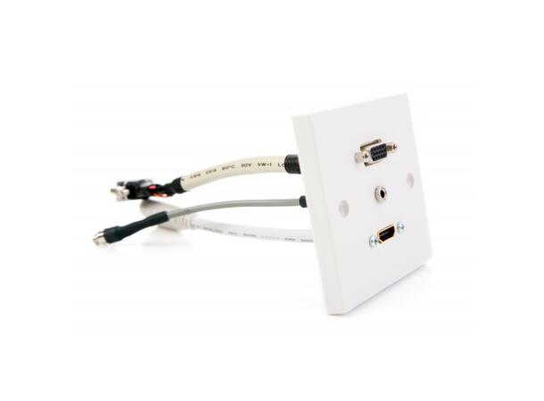 KAGU Veggutak multimedia VGA, HDMI og minijack. 86x86mm
